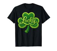 Lucky Faux Yarn Crochet Shamrock Irish St. Patrick's Day T-Shirt
