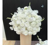 Lucky flower Boules de Roses artificielles centres de Table de Mariage, Fausses Fleurs Boule d'hortensia Rose, Bouquet d'arrangement de Boules Florales d'hortensia (White,50cm/19.7in)