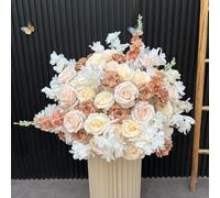 Lucky flower Boules de Roses artificielles centres de Table de Mariage, Fausses Fleurs Boule d'hortensia Rose, Bouquet d'arrangement de Boules Florales d'hortensia (Brown,50cm/19.7in)