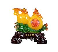 Lucky Fortune Ornement Pixiu Décoration Maison Salon WU Lou Décoration Feng Shui Maison Artisanat Maison Avalora Nouvelle Ouverture Ouverture Fortune Pendule (Jaune)