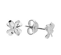 Lucky Four Leaf Clover Boucles d'oreilles à tige en argent sterling 925
