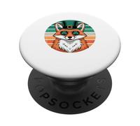 Lucky Fox St. Patrick's Day Shamrock Sunglasses PopSockets PopGrip Adhésif