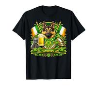 Lucky German Shepherd St Patrick’s Day Green Beer Shamrock T-Shirt