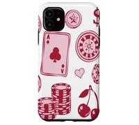 Lucky Girl Energy Gambling Playing Cards Cherries and Dice Coque pour iPhone 11