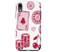 Lucky Girl Energy Gambling Playing Cards Cherries and Dice Coque pour iPhone XR