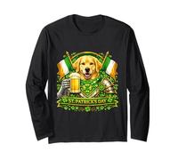 Lucky Golden Retriever St Patrick’s Day Green Beer Shamrock Manche Longue