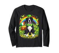 Lucky Great Dane St Patrick’s Day Rainbow Shamrock Dog Lover Manche Longue