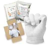 Lucky Hands Kit de Moulage 3D | Fabriqué en UE | Masse de moulage rapide spécialement pour bébés et poudre de coulee pour mouler les mains et les pieds (Kit Enfant Complet)