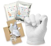 Lucky Hands Kit Empreintes Bébé 3D - set complet avec accessoires, fabriqué dans l’UE, jusqu’à 7 empreintes - doux pour la peau & détaillé - cadeau naissance & baptême (Kit Complet Bébé)