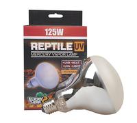 LUCKY HERP Ampoule à vapeur de mercure UVA UVB pour reptile, filetage à vis, E27, R115, 125W (givrée)
