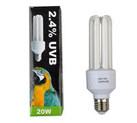 Lucky Herp Ampoule compacte pour lampe d'oiseau, 2,4 % UVB, 20 W, E27, filetage à vis