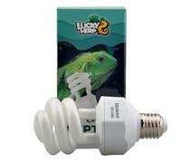 LUCKY HERP Ampoule UVB 5.0 Reptile 15W, Lampe UVB E27 pour Terrarium Tropical, Caméléon et Tortue Forestière