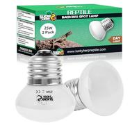 LUCKY HERP Basking Spot Lot de 2 lampes chauffantes pour reptiles, tortues, caméléons, lézards 25 W Culot E27