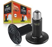 LUCKY HERP Lot de 2 lampes chauffantes 100 W en céramique pour reptiles, tortues, terrarium E27, pour reptiles, tortues, tagames barbus, poulet, chien