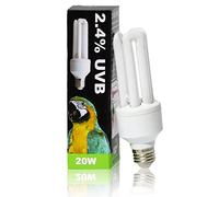 LUCKY HERP UVA UVB Ampoule pour oiseaux 2.4 UVB 20W Lampe fluorescente compacte pour toutes sortes d'oiseaux captifs
