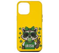 Lucky Irish Raccoon with Green Sunglasses and Gum Coque pour iPhone 12 Pro Max