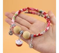 Lucky Kimono Cedar-Bead Pet Collar, Celery Pets Dog Cat Suit Collar with Fortune Pendant, Comfortable Adjustable, Cat Bells, Suitable for All Types of Cats and Dogs (#12,XS (Suitable for 3-6kg))