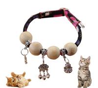 Lucky Kimono Cedar-Bead Pet Collar, Celerypets Cat Collars, Personalized Cat Dog Suit Collar with Bells Fortune Pendant, Adjustable Bell Pet Necklace Suitable for All Pets (I)