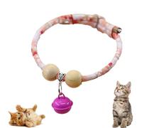 Lucky Kimono Cedar-Bead Pet Collar, Celerypets Cat Collars, Personalized Cat Dog Suit Collar with Bells Fortune Pendant, Adjustable Bell Pet Necklace Suitable for All Pets (E)