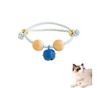 Lucky Kimono Cedar-Bead Pet Collar, Celerypets Cat Collars Personalized Dog Suit Collar with Fortune Pendant, Adjustable & Comfortable with Bells, for All Pets (B,L (Suitable for 13-23 kg))
