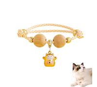 Lucky Kimono Cedar-Bead Pet Collar, Celerypets Cat Collars Personalized Dog Suit Collar with Fortune Pendant, Adjustable & Comfortable with Bells, for All Pets (T,M (Suitable for 9-13 kg))