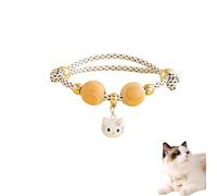 Lucky Kimono Cedar-Bead Pet Collar, Celerypets Cat Collars Personalized Dog Suit Collar with Fortune Pendant, Adjustable & Comfortable with Bells, for All Pets (E,L (Suitable for 13-23 kg))