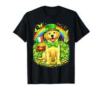 Lucky Labrador Retriever St Patrick’s Day Rainbow Shamrock T-Shirt
