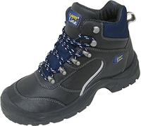 Lucky Line Bottes à lacets S3 / chaussures de sécurité S3 « Zittau» aspect chaussures de sport, cuir lisse, embout en acier, semelle extérieure antidérapante en PUR, noir/bleu, 41