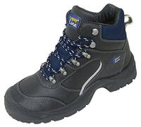 Lucky Line Bottes à lacets S3 / Chaussures de sécurité S3 Zittauin aspect chaussure de sport en cuir lisse embout en acier Semelle extérieure antidérapante PUR Taille 42 EU Couleur noir/bleu