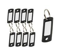 Lucky Line Porte-clés en plastique coloré flexible avec anneau fendu de 1,9 cm en noir, 50 étiquettes (16920)