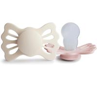 Lucky Lot De 2 SucettesSucette En SiliconeSans BpaFabriqué Au DanemarkTétine SymétriqueCream/Blush (Taille 2 (6-18 Mois))