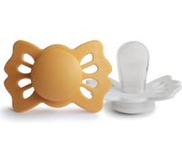 Lucky Lot De 2 SucettesSucette En SiliconeSans BpaFabriqué Au DanemarkTétine SymétriqueHoney Gold/Cream (Taille 1 (0-6 Mois))