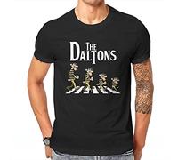 Lucky Luke Cartoon Daltons Retro Grunge Men's T-Shirt Black Graphic Unisex Tee Shirt XL