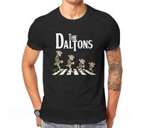 Lucky Luke Cartoon Daltons Retro Grunge Mens T-Shirt Black Unisex Tee S Size M