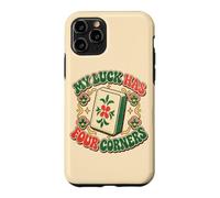Lucky Mahjong Tile Game Retro Quatre Coins Coque pour iPhone 11 Pro