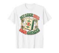 Lucky Mahjong Tile Game Retro Quatre Coins T-Shirt