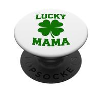 Lucky Mama St Patrick Day Clover Irish Mother Gifts PopSockets PopGrip Adhésif