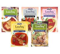 Lucky Masale Party Pack 2 (poulet frit, sucette au poulet, korma de mouton, masala à la viande et biryani au poulet)