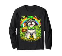 Lucky Miniature Schnauzer St Patrick’s Day Rainbow Shamrock Manche Longue