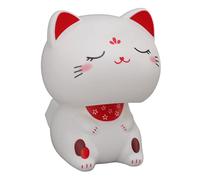 Lucky Nodding Cat, Ornement de Chat Mignon en Plastique Chat Chanceux à Induction de Lumière Solaire pour Restaurants Hôtel Bureau Voiture Tableau de Bord Décoration (Visage