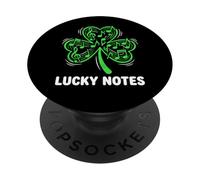 Lucky Notes Music Teacher Trèfle pour Saint Patrick PopSockets PopGrip Adhésif