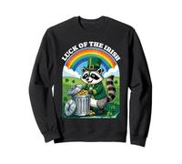 Lucky of The Irish Raccoon St. Patrick's Day Trash Panda Sweatshirt
