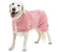 Lucky Paws® Peignoir Chien Super absorbante - Peignoir pour Chien à Double Couche Luxueuse - Serviette Ultra Douce - Séchez Votre toutou sans Effort en Quelques Minutes (XXXL, Rose poudré)
