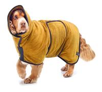 Lucky Paws® Peignoir Chien Super absorbante - Peignoir pour Chien à Double Couche Luxueuse - Serviette Ultra Douce - Séchez Votre toutou sans Effort en Quelques Minutes (XL, Ocre)