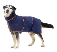 Lucky Paws® Peignoir Chien Super absorbante - Peignoir pour Chien à Double Couche Luxueuse - Serviette Ultra Douce - Séchez Votre toutou sans Effort en Quelques Minutes (L, Bleu Marine)