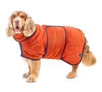Lucky Paws® Peignoir Chien Super absorbante - Peignoir pour Chien à Double Couche Luxueuse - Serviette Ultra Douce - Séchez Votre toutou sans Effort en Quelques Minutes (XS, Ambre)