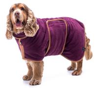 Lucky Paws® Peignoir Chien Super absorbante - Peignoir pour Chien à Double Couche Luxueuse - Serviette Ultra Douce - Séchez Votre toutou sans Effort en Quelques Minutes (XS, Prune)
