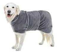 Lucky Paws® Peignoir Chien Super absorbante - Peignoir pour Chien à Double Couche Luxueuse - Serviette Ultra Douce - Séchez Votre toutou sans Effort en Quelques Minutes (XL, Gris)