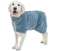 Lucky Paws® Peignoir Chien Super absorbante - Peignoir pour Chien à Double Couche Luxueuse - Serviette Ultra Douce - Séchez Votre toutou sans Effort en Quelques Minutes (XL, Bleu pétrole)