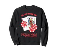Lucky Players Club Las Vegas Blackjack with Chips Card Games Sweatshirt